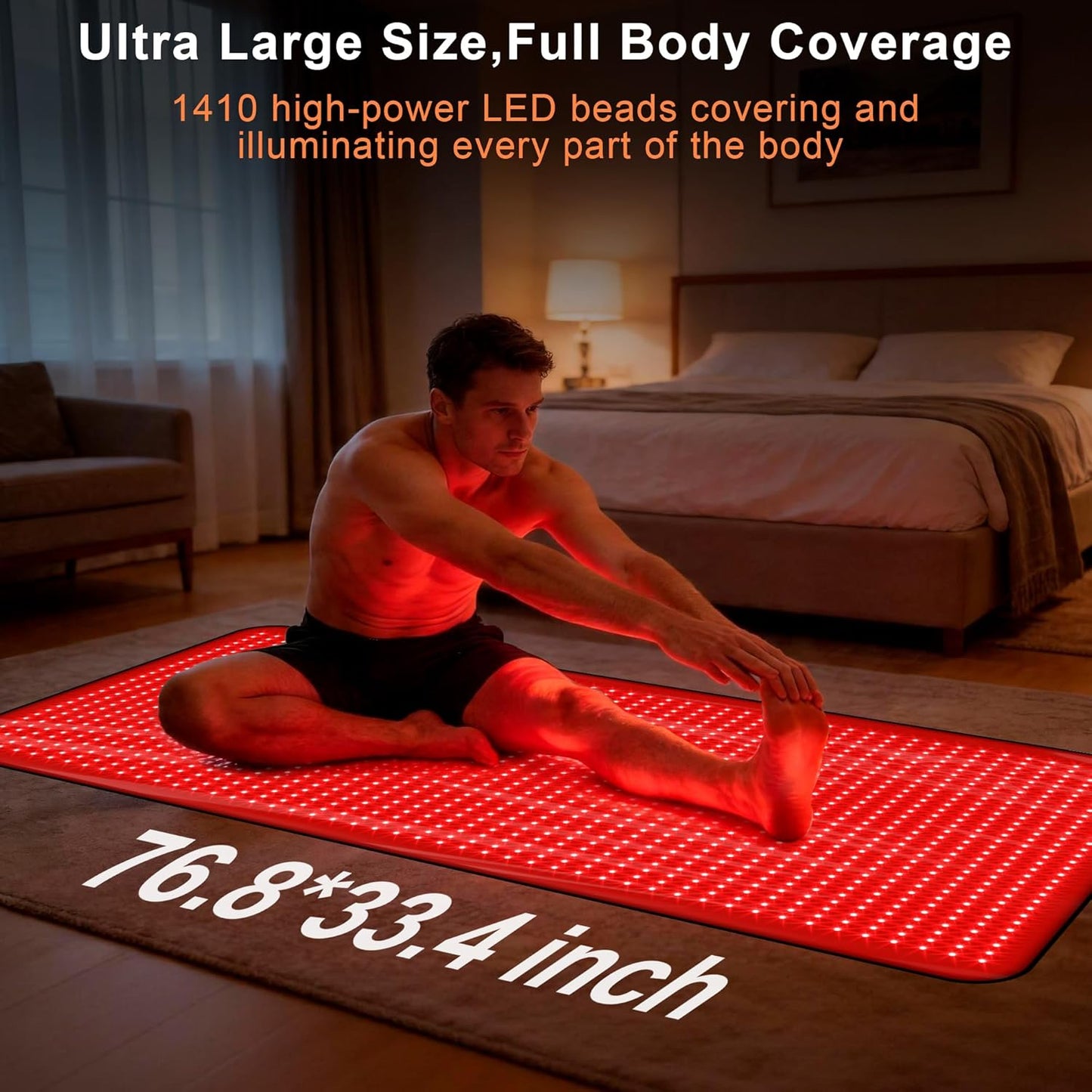 Full Body Red Light Therapy Mat, Large Size Red Light Therapy for Body 660 & 850Nm Dual Wavelength Red Light Blanket, Birthday Christmas Gifts for Women Men Mom Dad Father Lover 76.8"X33.4"